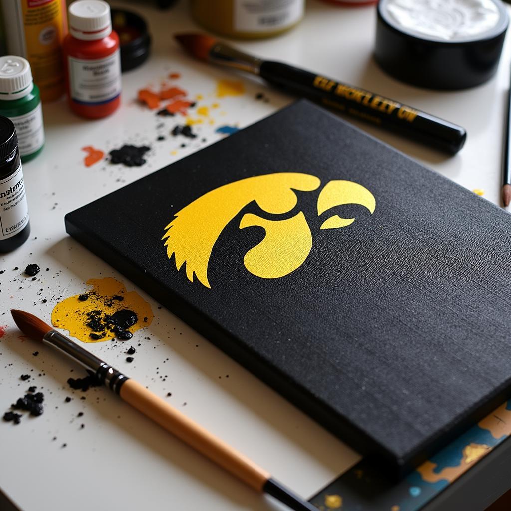 DIY Iowa Hawkeye Canvas Art