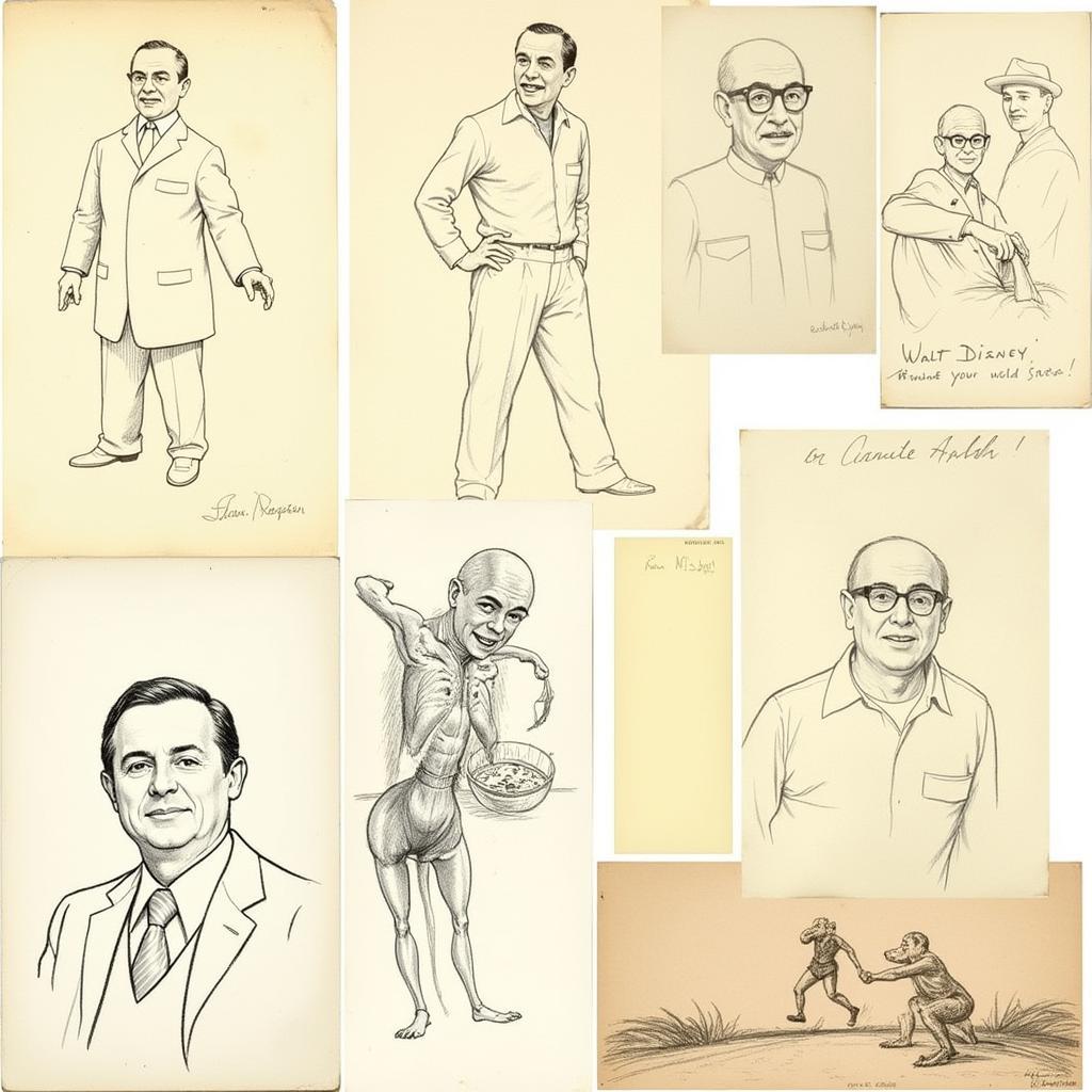 Early Disney Sketches and Commercial Art Illustrations