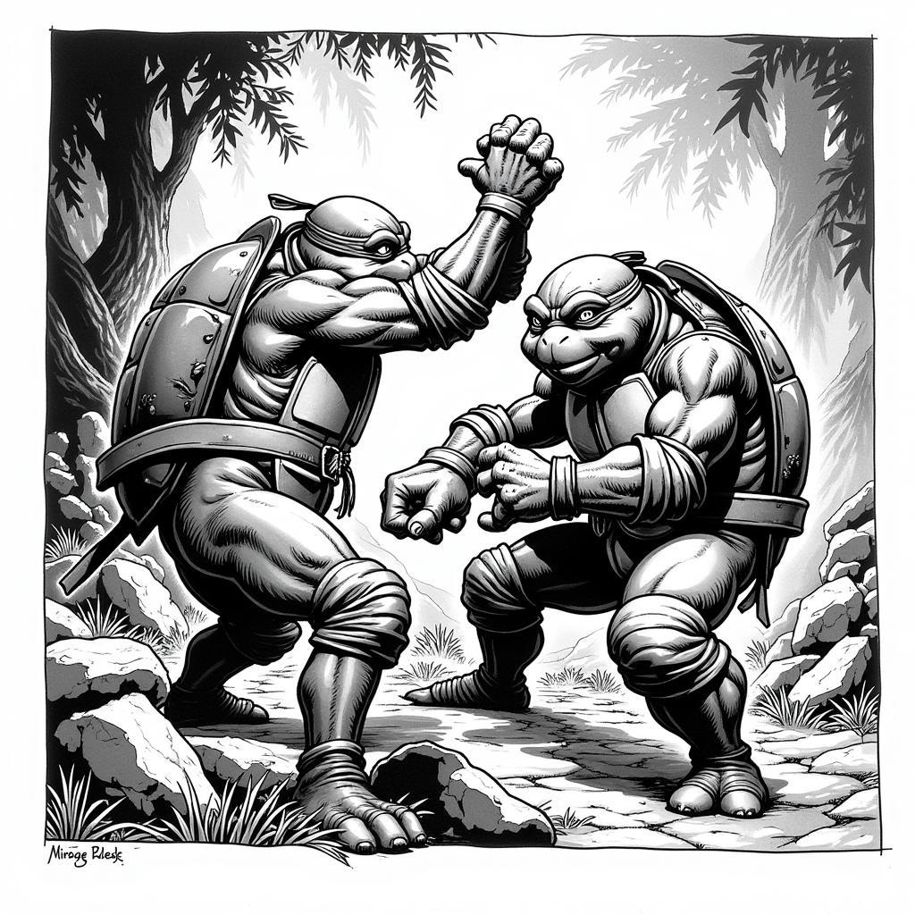 Early TMNT Mirage Comics Artwork