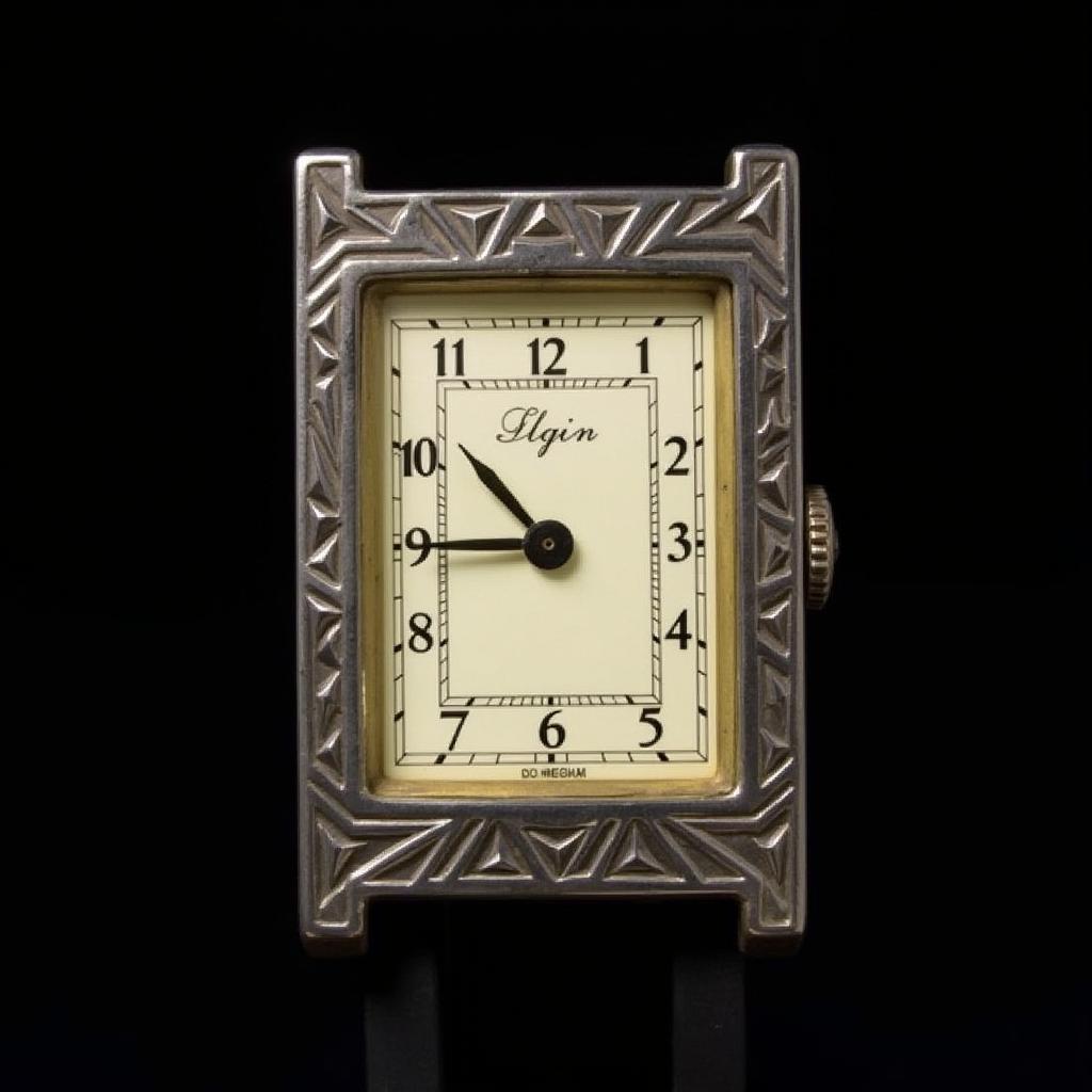 Elgin Art Deco Watch with Rectangular Case