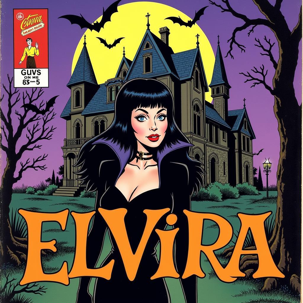 Early Elvira Comic Art Depicting Classic Horror Themes