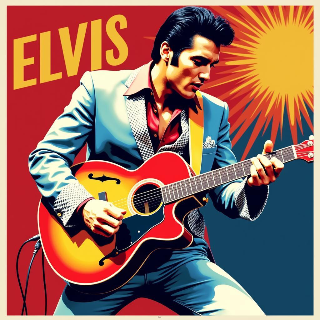 Elvis Pop Art with Guitar