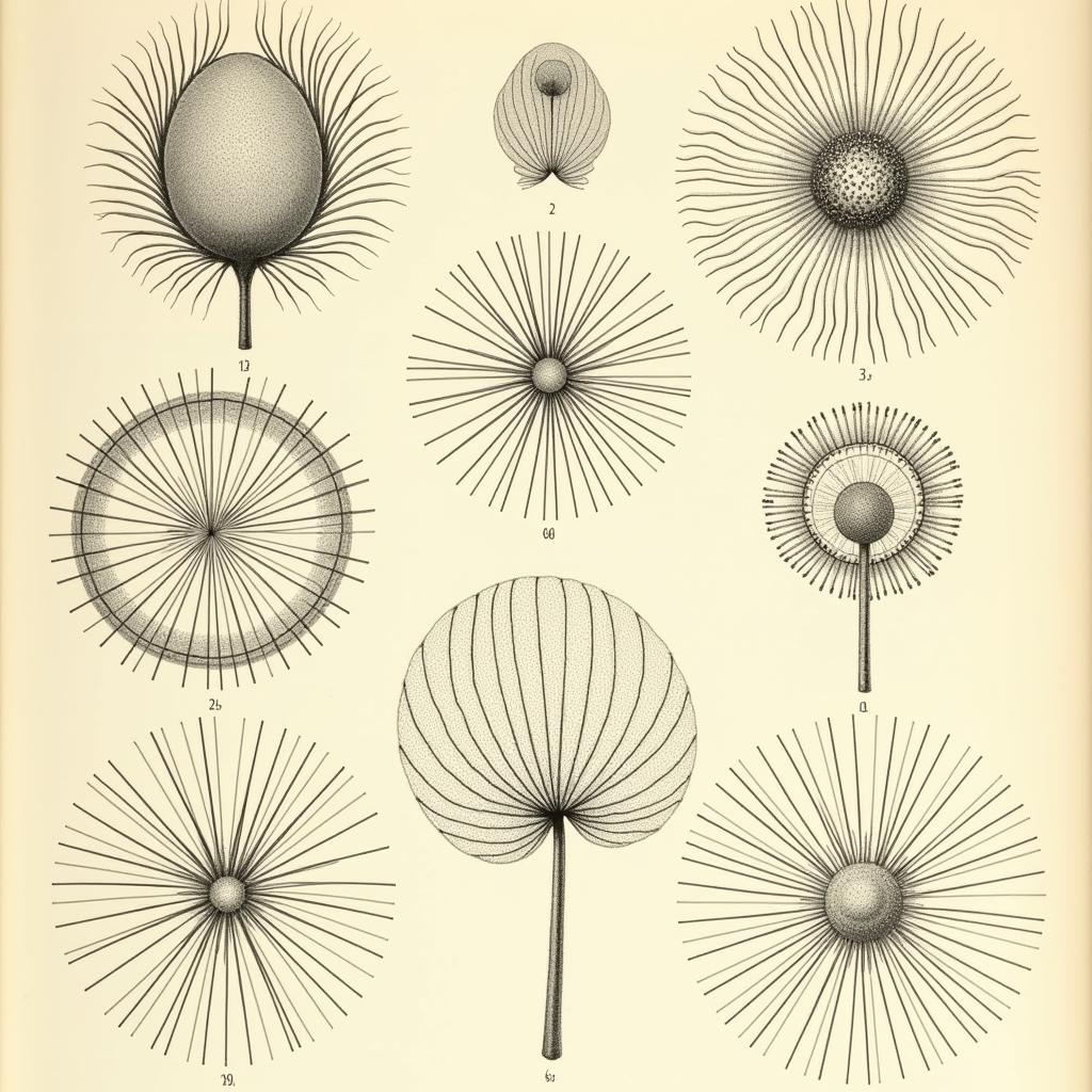 Ernst Haeckel's intricate illustrations of radiolarians from his Kunstformen der Natur.