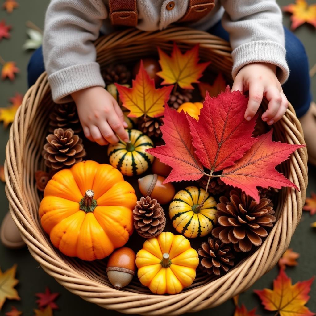 Fall Sensory Bin for Infants