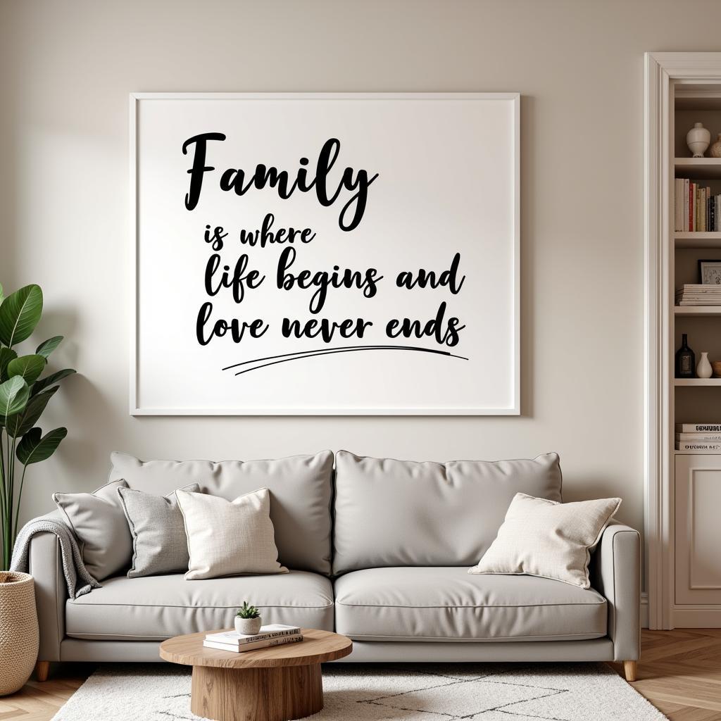 Family Wall Art Sayings in Living Room