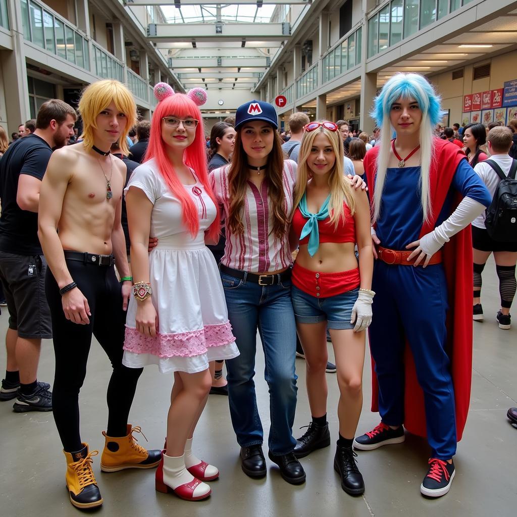 Cosplay enthusiasts gather, showcasing intricate costumes and embodying their favorite characters.