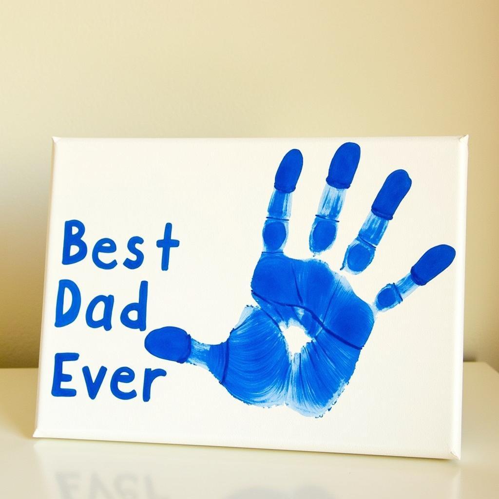 Father's Day Canvas Art with Handprint