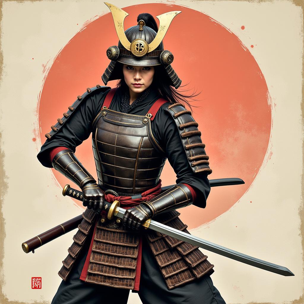 Female Samurai in Traditional Armor