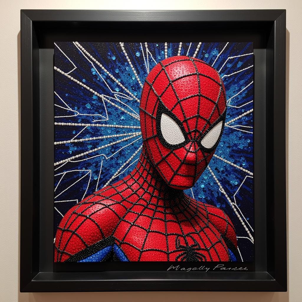 Completed Spider-Man Diamond Art Piece