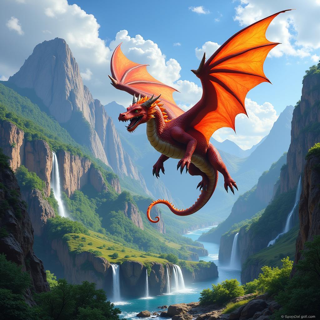 Firewall Dragon Alt Art in a Fantasy Landscape