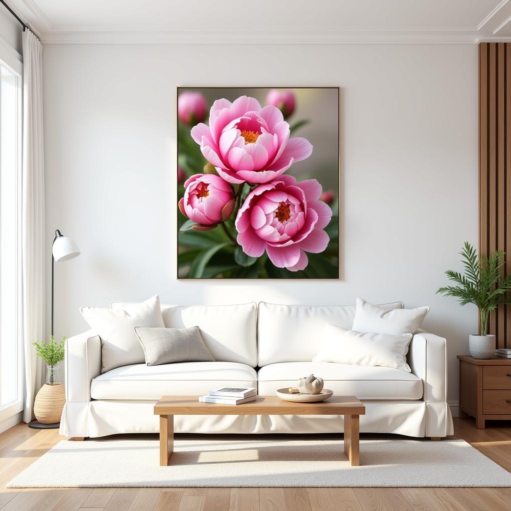 Floral Wall Art in a Living Room