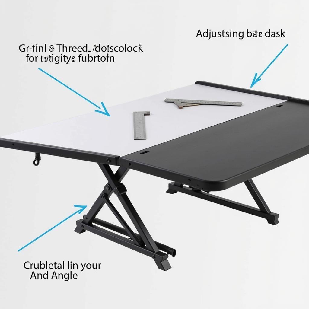 Folding Art Desk with Adjustable Height and Angle