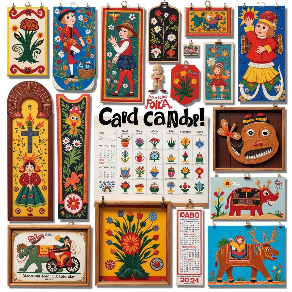 Folk Art Calendar Designs for 2024