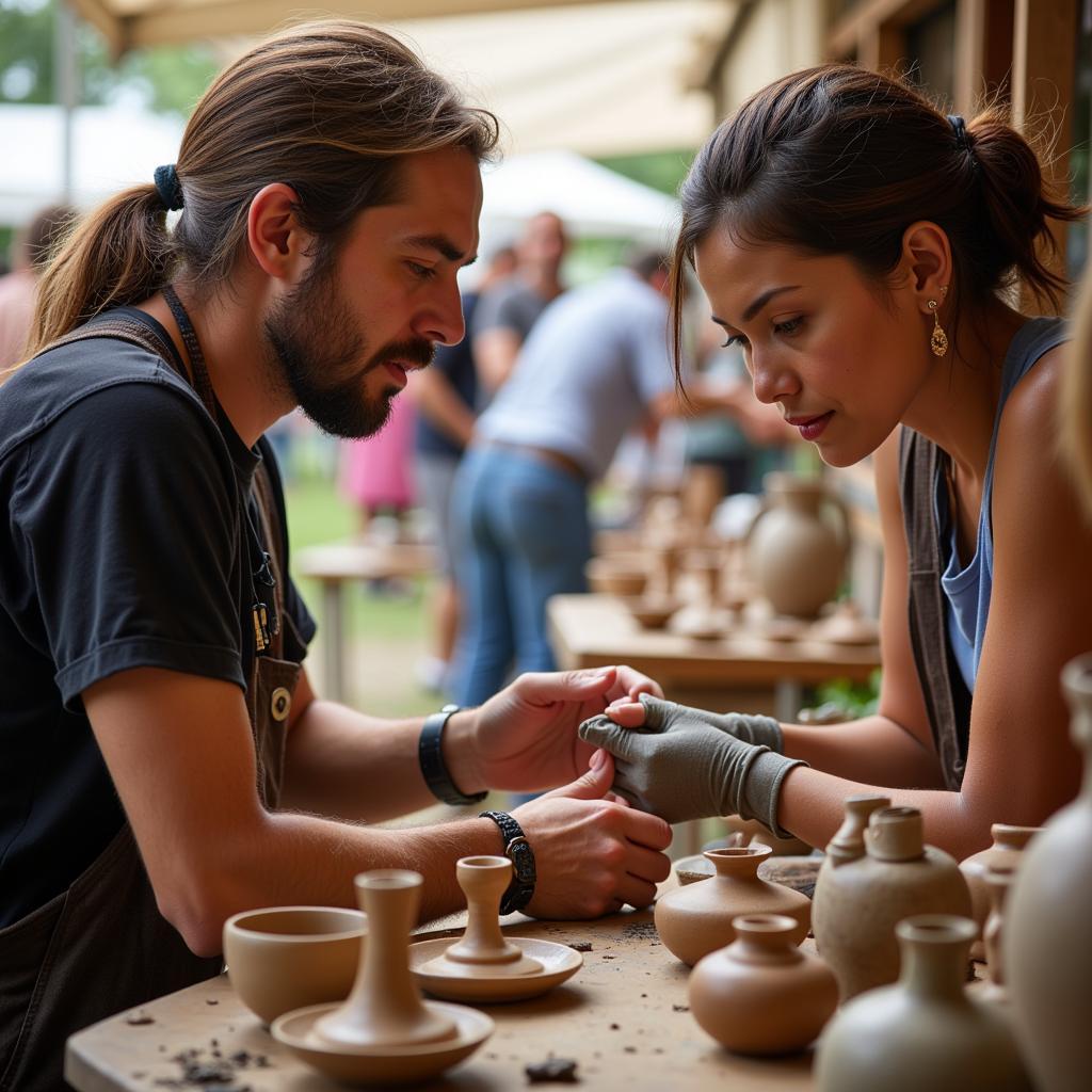 Interaction between artists and attendees at the Fountain Hills Festival