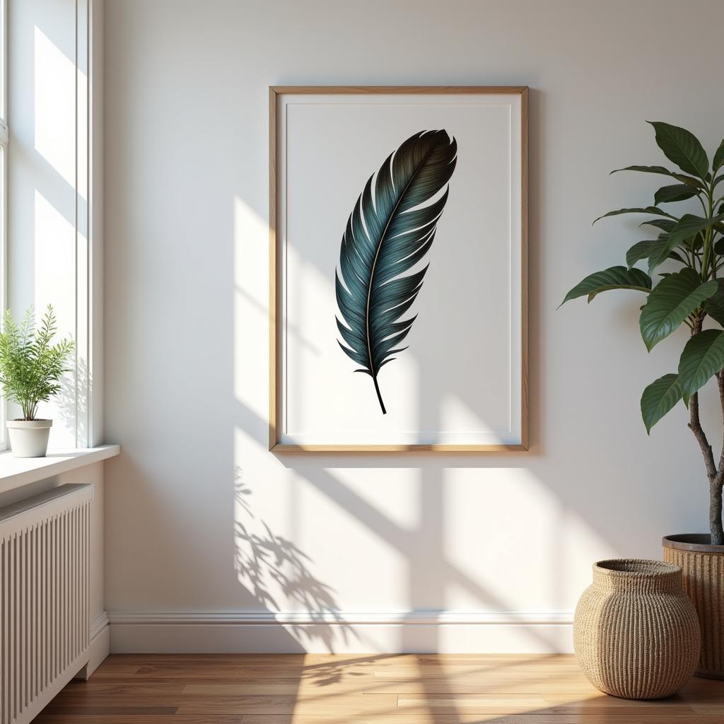 Framed Feather Art Display and Care