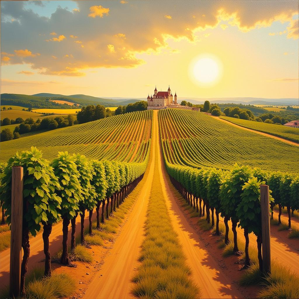 French Country Vineyard Canvas Wall Art