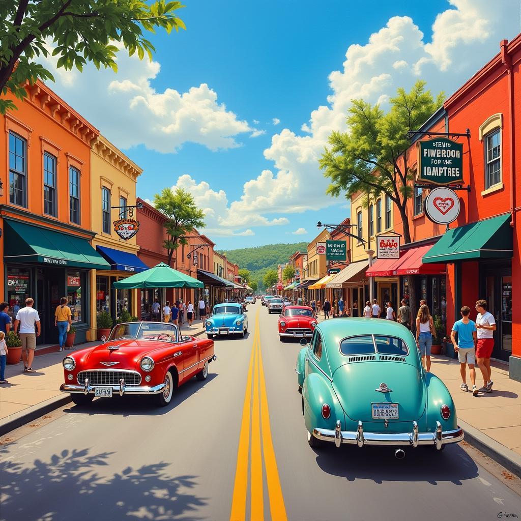 G Harvey American Town Scene