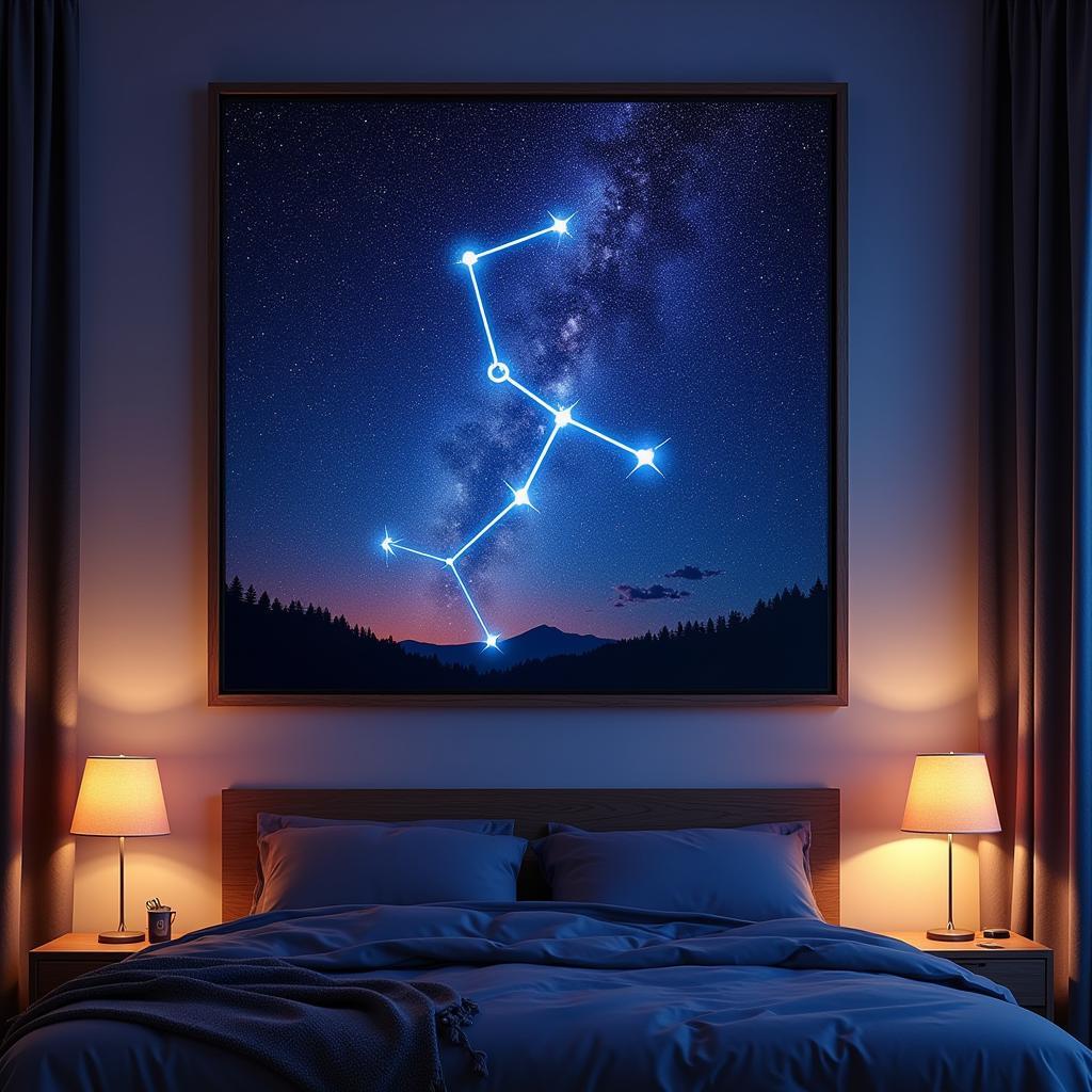 Gemini Constellation Wall Art Starry Night