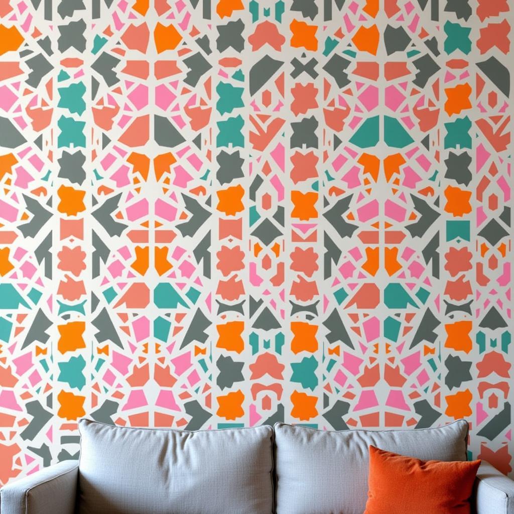 Geometric Stencil Wall Art Design