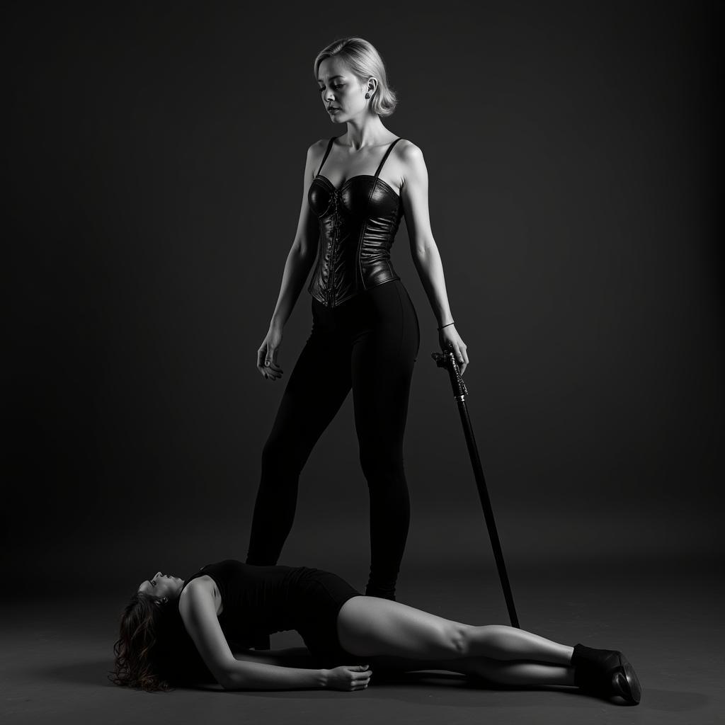 German Femdom Art Photography: A powerful image capturing the essence of dominance and submission through stylized photography.