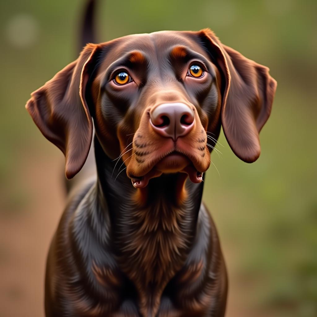 German Shorthaired Pointer portrait painting in a classic style