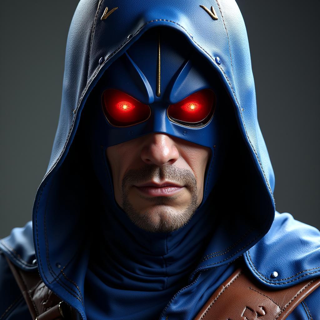 A digital painting of Cobra Commander, rendered in a highly detailed and realistic style, showcasing the menacing presence of the character.