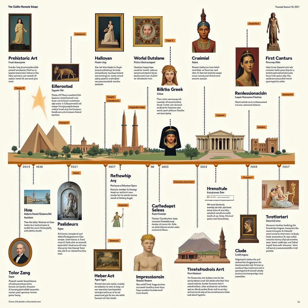 A timeline depicting major periods and movements in global art history.