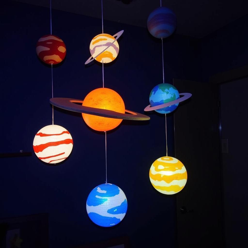 DIY Glowing Planetary Mobile for a Child's Room