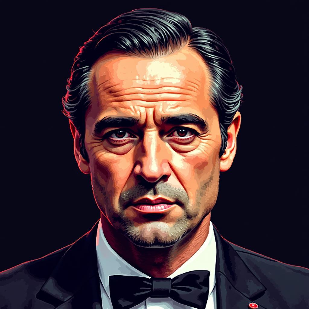 Godfather Digital Art: Pixel Art Portrait