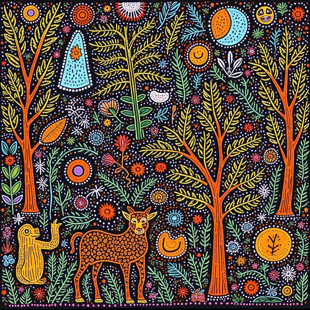 Gond Art Painting: Nature-Inspired Motifs