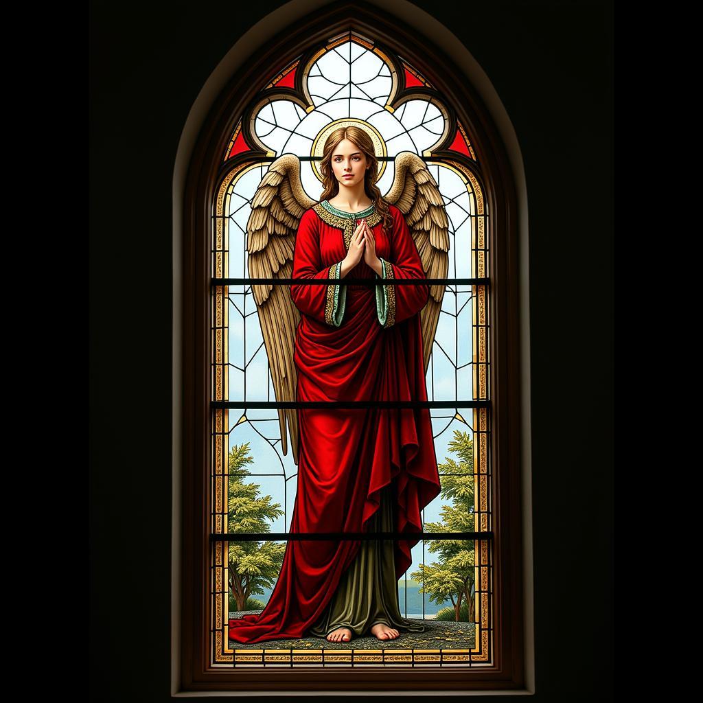 Gothic Angel Stained Glass Window