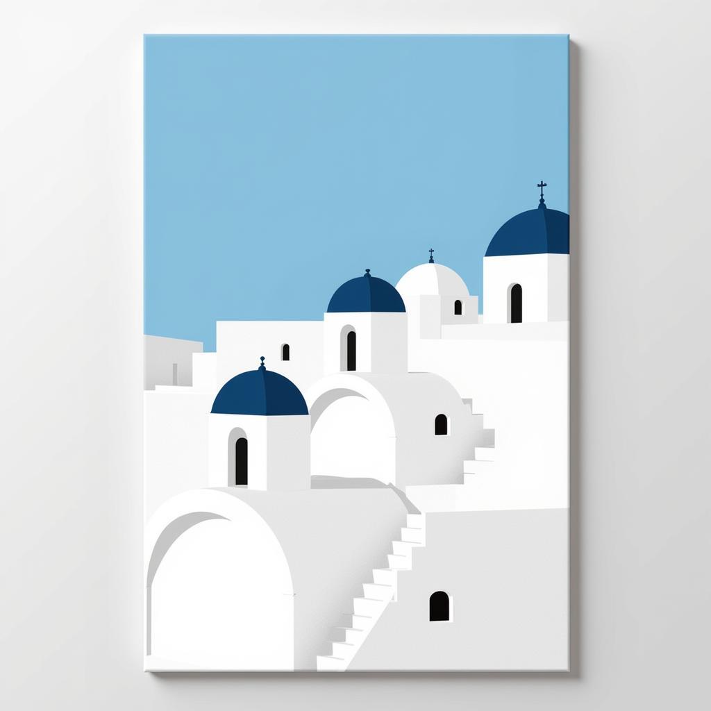 Greek Canvas Wall Art Featuring Cycladic Architecture