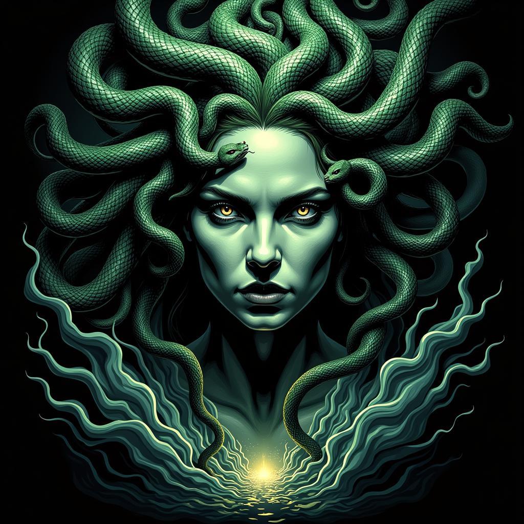 Greek Mythology Art Print Depicting Medusa