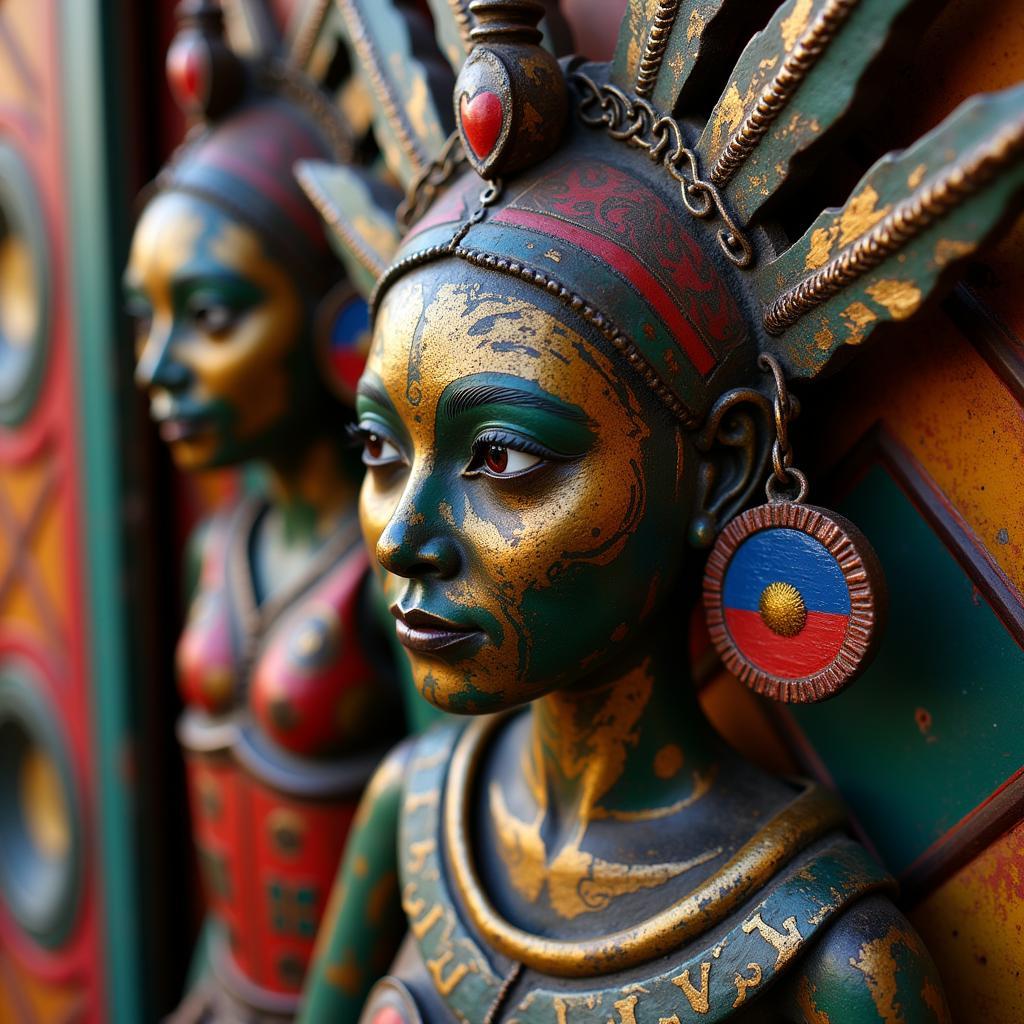 Haitian Metal Art Depicting a Vodou Spirit