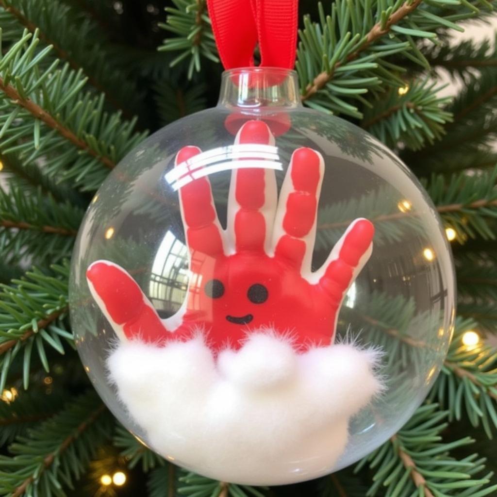 Handprint Santa Christmas Ornament