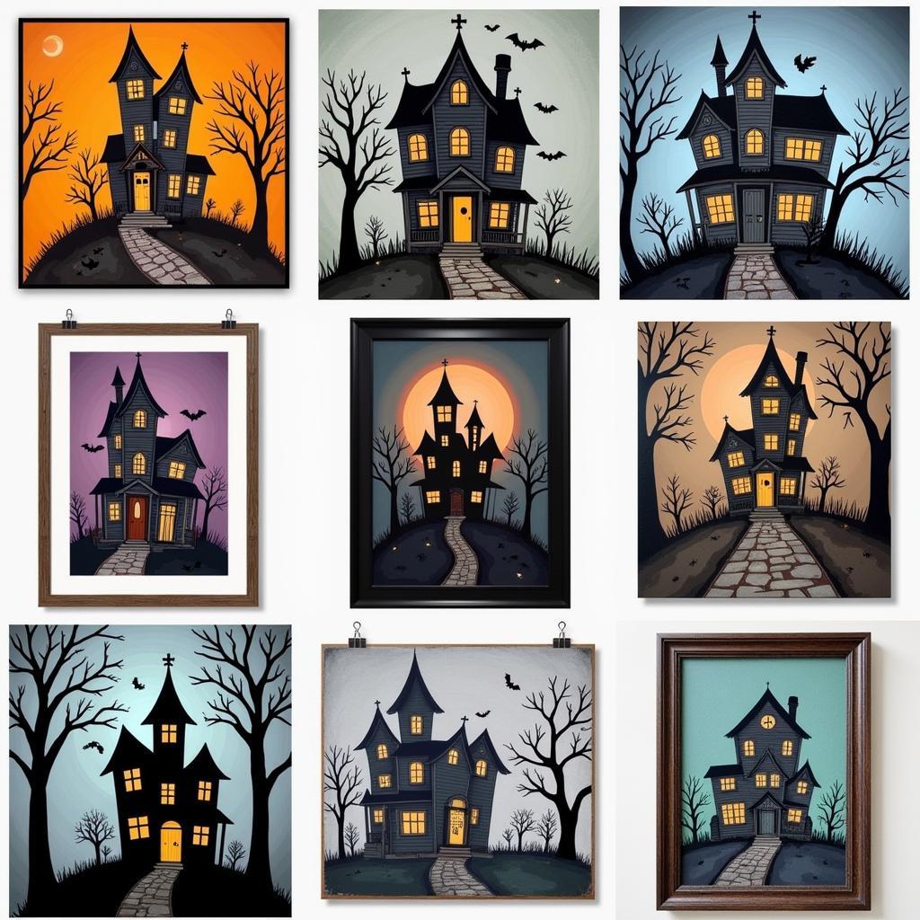 Haunted House Wall Art on Online Marketplace