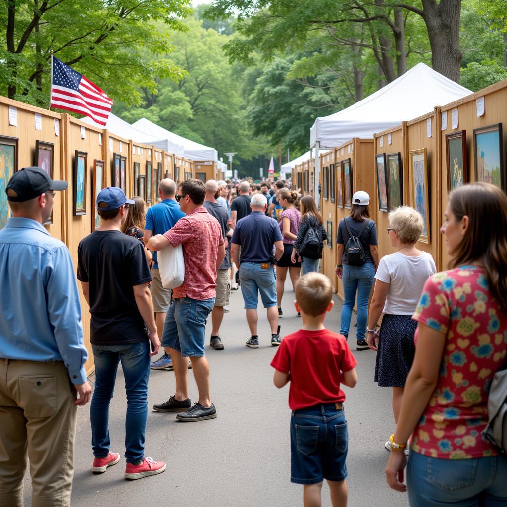 Visitors Engaging with Art at Hinsdale Fine Arts Festival