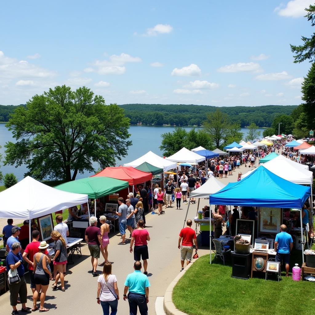 Hudson WI Art Fair with a view of the St. Croix River