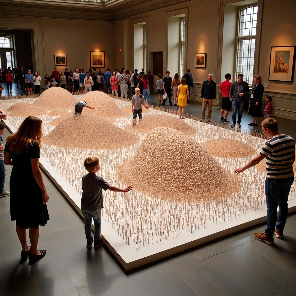 Interactive Huge Pin Art Installation in a Museum