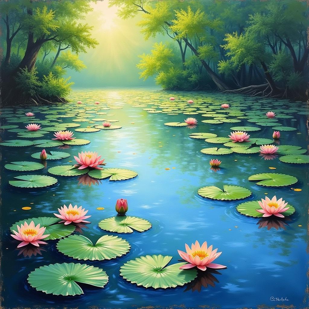 Impressionist Painting Water Lilies Monet