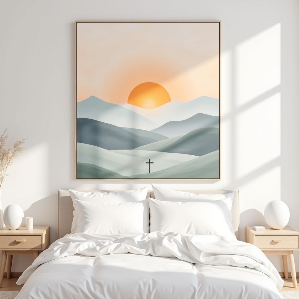 Inspirational Christian wall art in a bedroom