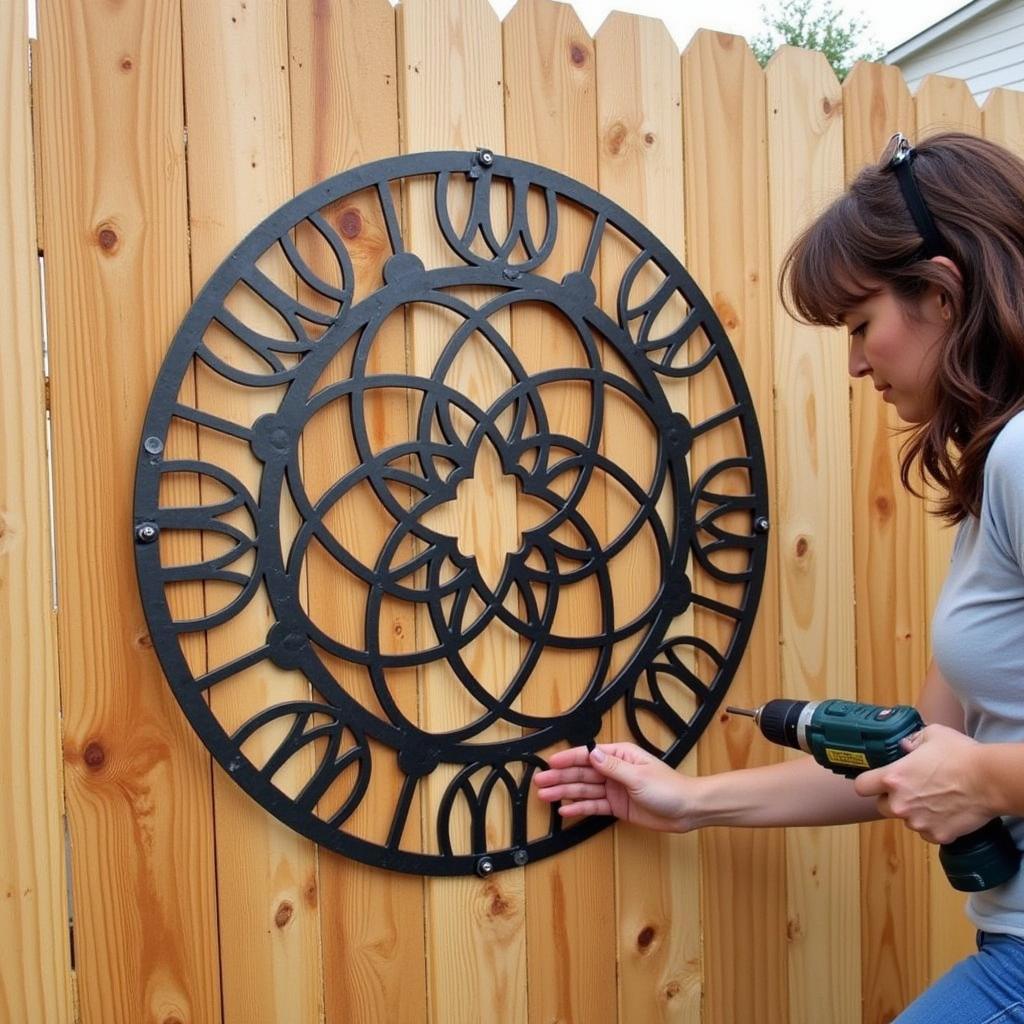 Installing Outdoor Metal Wall Art on a Fence