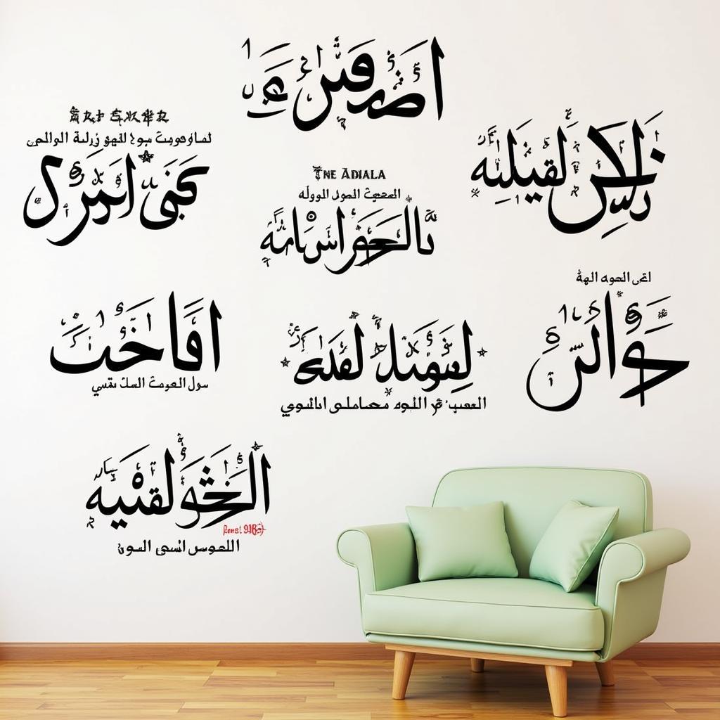 Calligraphy Islamic Wall Art Stickers for Prayer Room