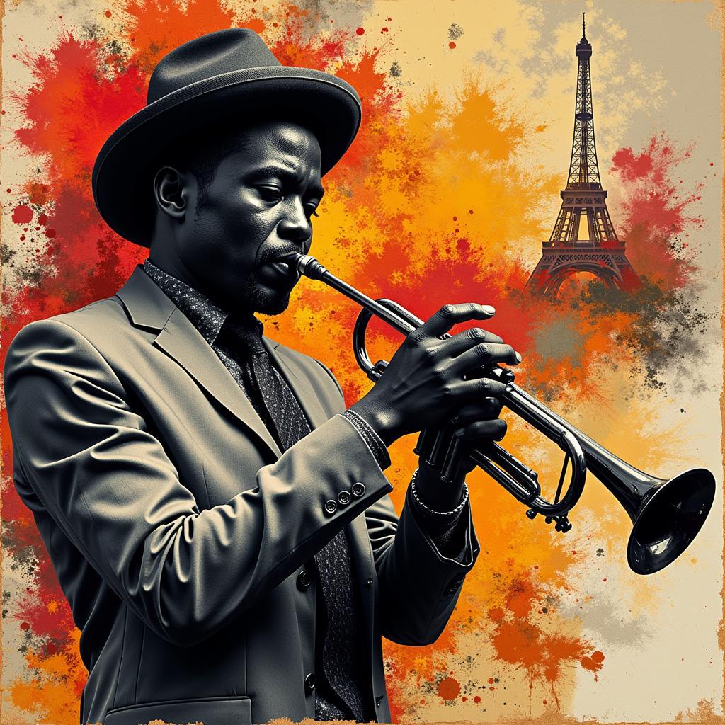 Digital Collage of a Jazz Trumpet Player