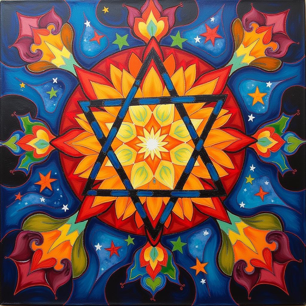 Jewish abstract painting inspired by Kabbalah