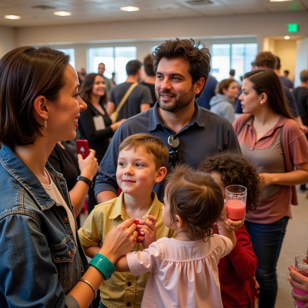 People attending a community event at the John Adams Performing Arts Center