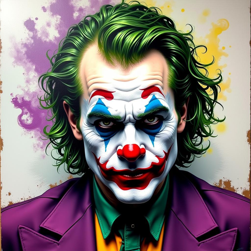 Abstract Joker Canvas Art Composition