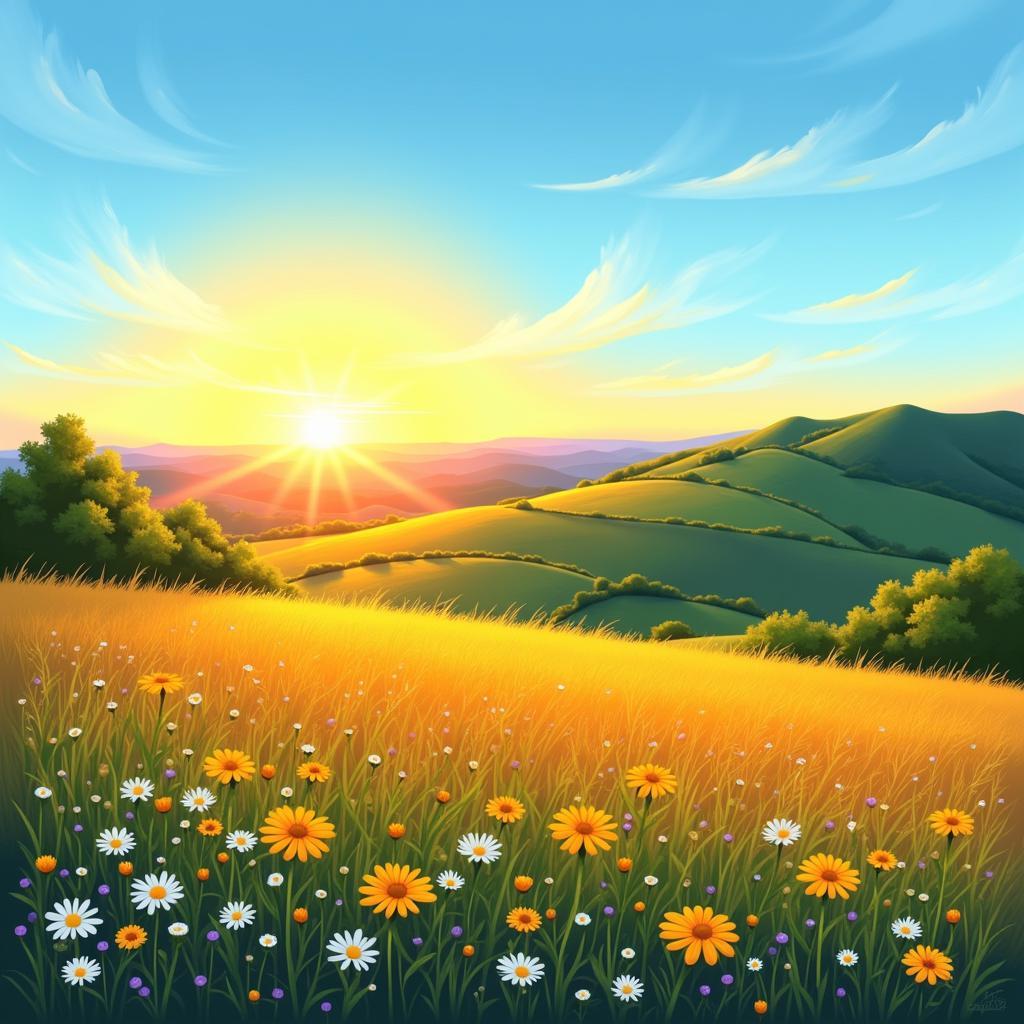 Digital Painting of a Summer Landscape