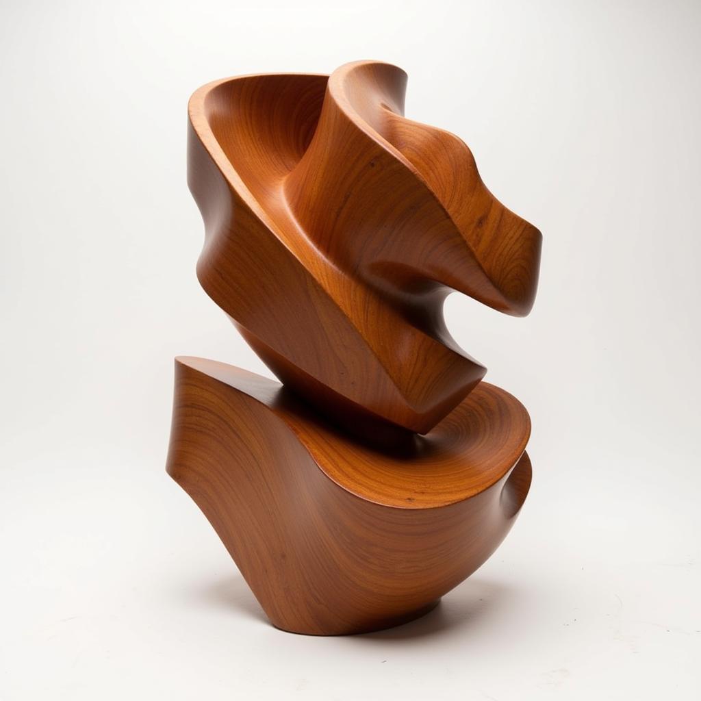 Modern Abstract Koa Wood Sculpture