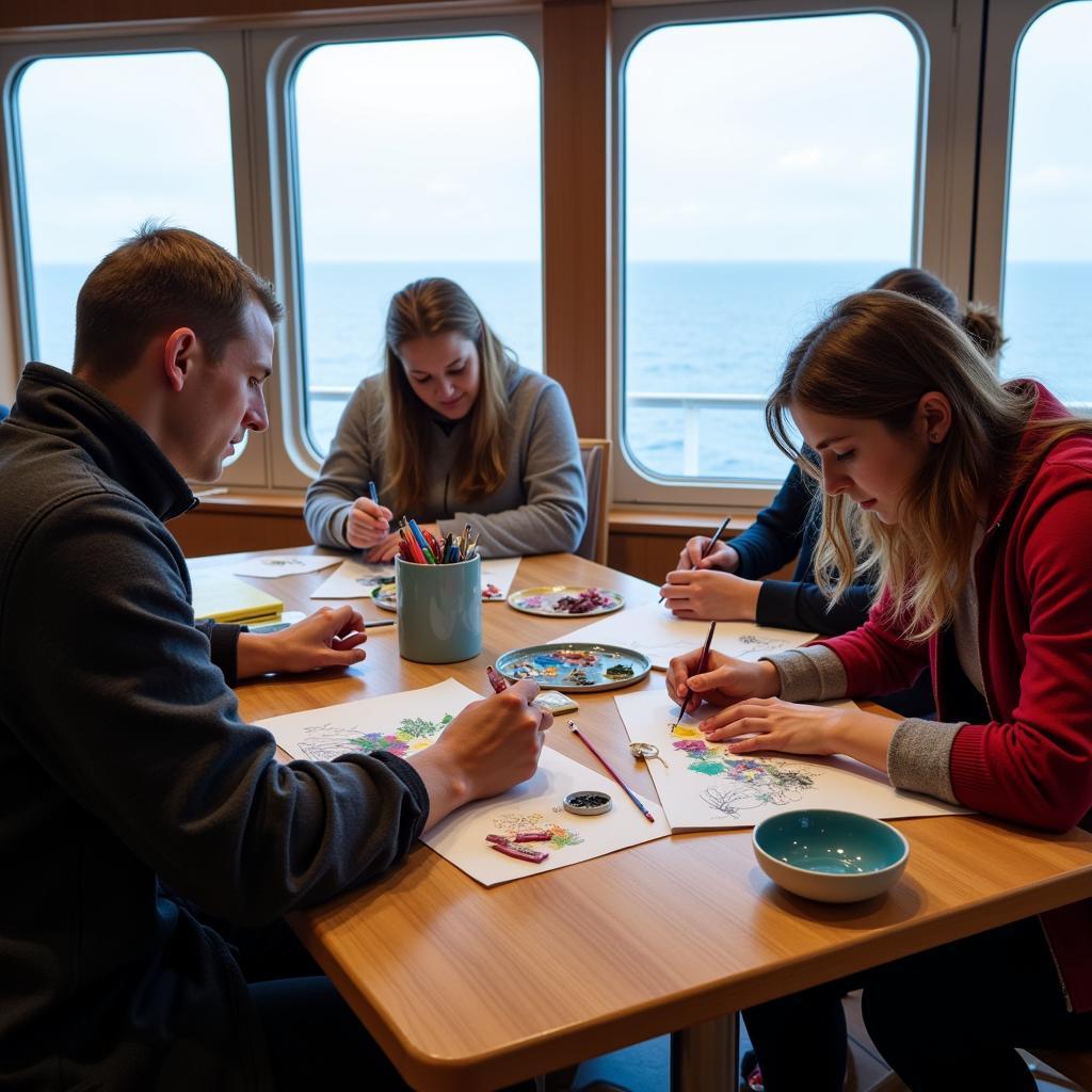 Koningsdam Cruise Ship Art Workshop Participants